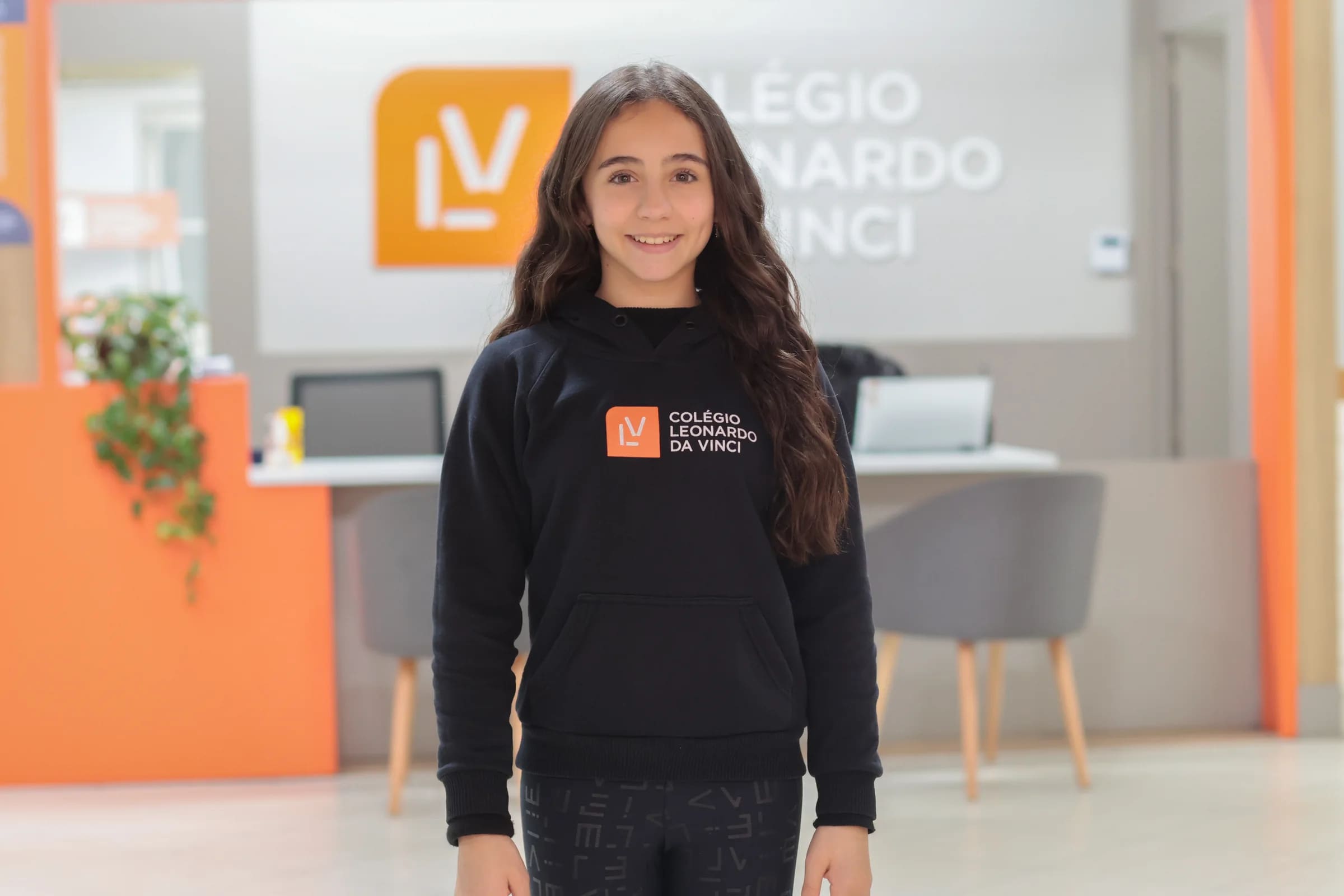 Estudante no Colégio Leonardo da Vinci