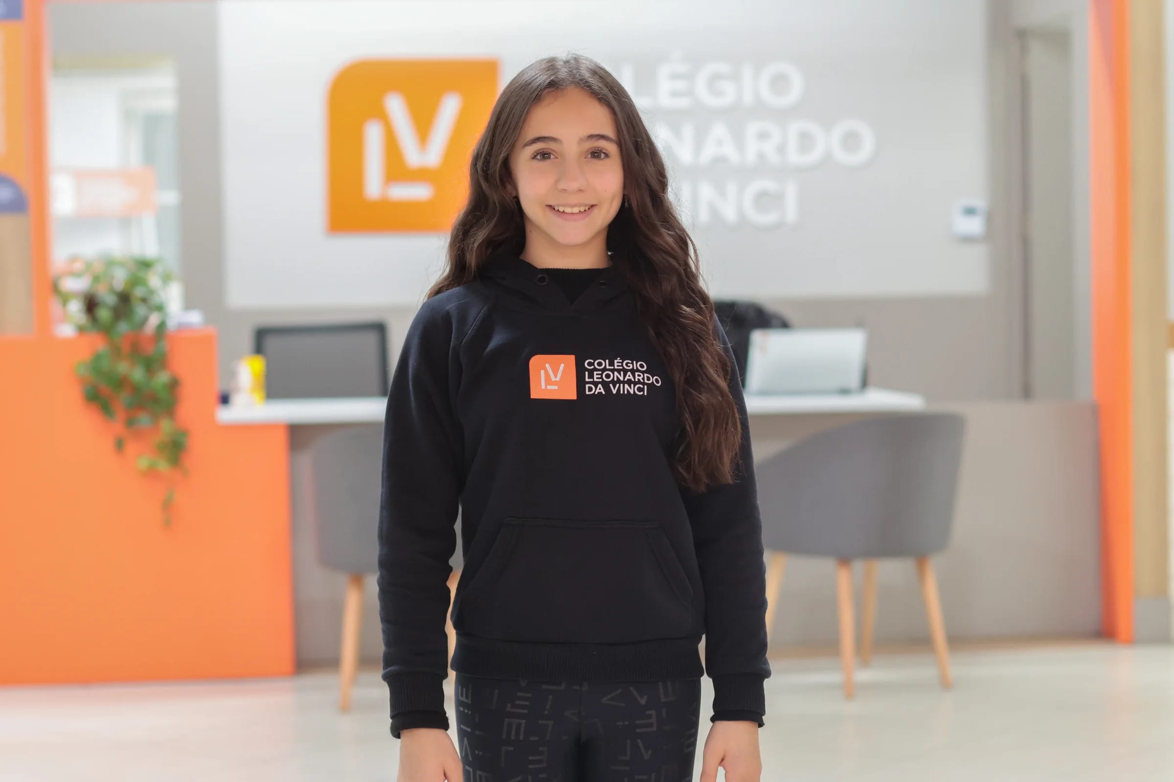 Estudante no Colégio Leonardo da Vinci